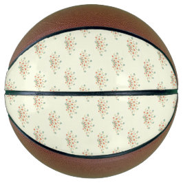 Balón De Baloncesto Flores Azules, Flores Rojas, Patrón De Flores