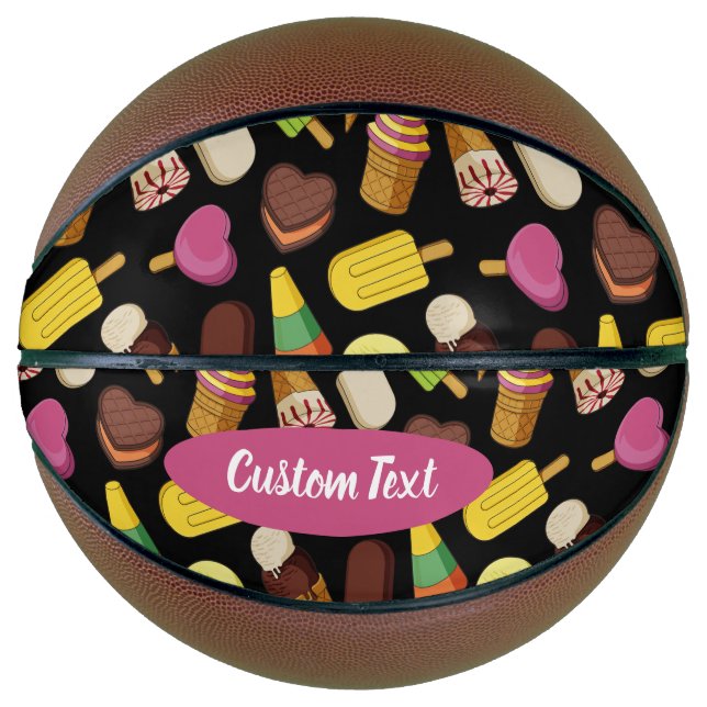 Balón De Baloncesto Fondo de Crema de Hielo (Anverso)