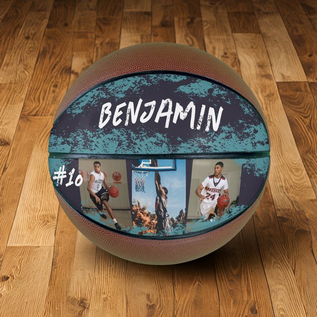 Balón De Baloncesto Foto azul y naval personalizada (Subido por el creador)