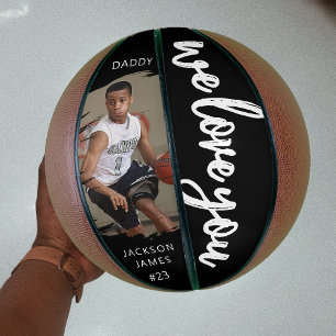 Balón De Baloncesto Foto con efecto cepillado Stylish We Love You