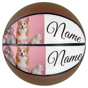 Balón De Baloncesto Foto de animal colorido simple agregar nombre pers