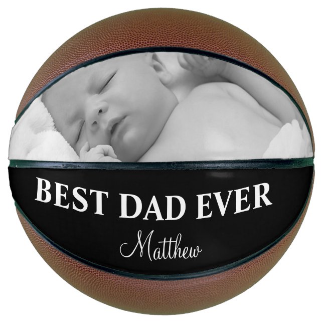 Balón De Baloncesto Foto de la familia Best Dad Ever Fotografía del Pe (Anverso)