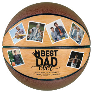 Balón De Baloncesto Foto de la familia del Día del Padre de Mejor Papá