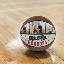 Balón De Baloncesto Foto de Personalizado del abuelo de Estrella