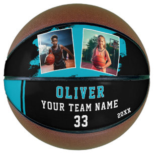 Balón De Baloncesto Foto del equipo 2 del jugador con nombre personali