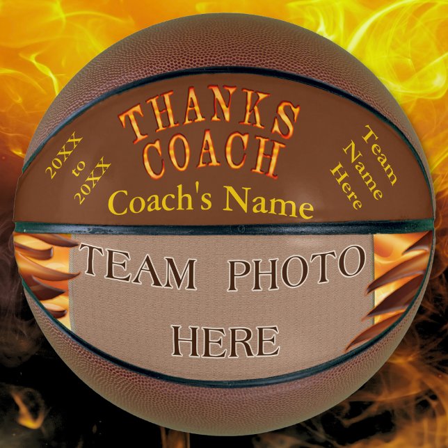 Balón De Baloncesto FOTO: Mejores regalos personalizados para entrenad (Basketball for Coach. Thank you gifts for Basketball Coaches. Best basketball coach gifts. Photo.)