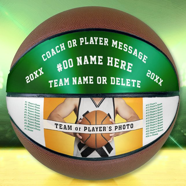 Balón De Baloncesto Foto personalizada de baloncesto para entrenadores (Photo Basketball. Basketball Senior Night. Personalized Basketball Ball. Basketball coach gifts. )