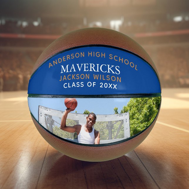 Balón De Baloncesto Foto personalizada del jugador del equipo de Blue  (Subido por el creador)