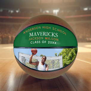 Balón De Baloncesto Foto personalizada del jugador senior de Green Hig