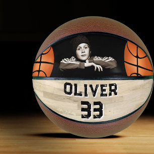 Balón De Baloncesto Foto personalizada del nombre del jugador número c