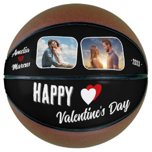 Balón De Baloncesto Fotos del Día de San Valentín 2 de Black Modern Ha