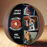 Balón De Baloncesto Fotos del jugador personalizado Nombre del equipo<br><div class="desc">Haz que tu propio personalizado personalice el baloncesto senior de baloncesto para estudiantes de secundaria y universitarios de baloncesto. Personaliza con tres de tus propias fotos del jugador y/o equipo de baloncesto. Luego personaliza el texto con tu propio nombre de jugador de baloncesto y número de camiseta, nombre del equipo...</div>