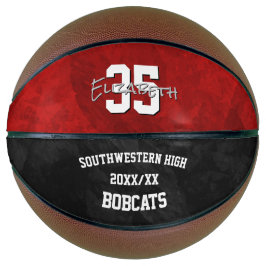 Balón De Baloncesto Futbolistas del equipo rojo negro que llaman regal