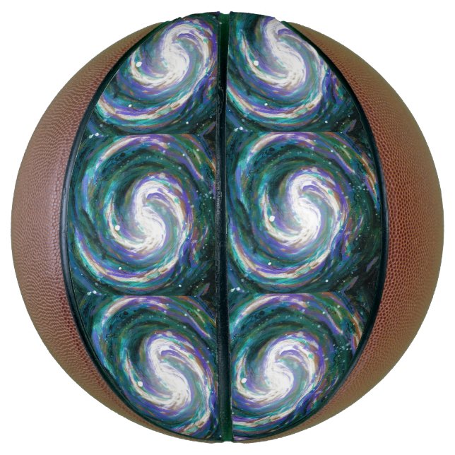Balón De Baloncesto Galaxia pintada a mano (Vertical)