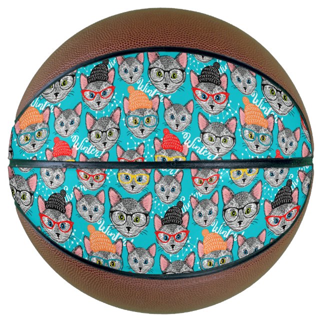 Balón De Baloncesto Gato en el gorra (Anverso)