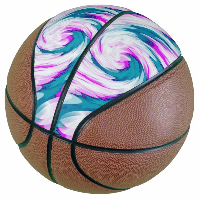 Balón De Baloncesto Giro de tinte rosa turquesa (Angular)