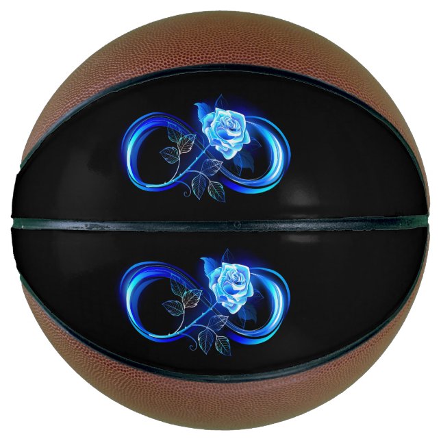 Balón De Baloncesto Glowing infinity with blue rose (Anverso)