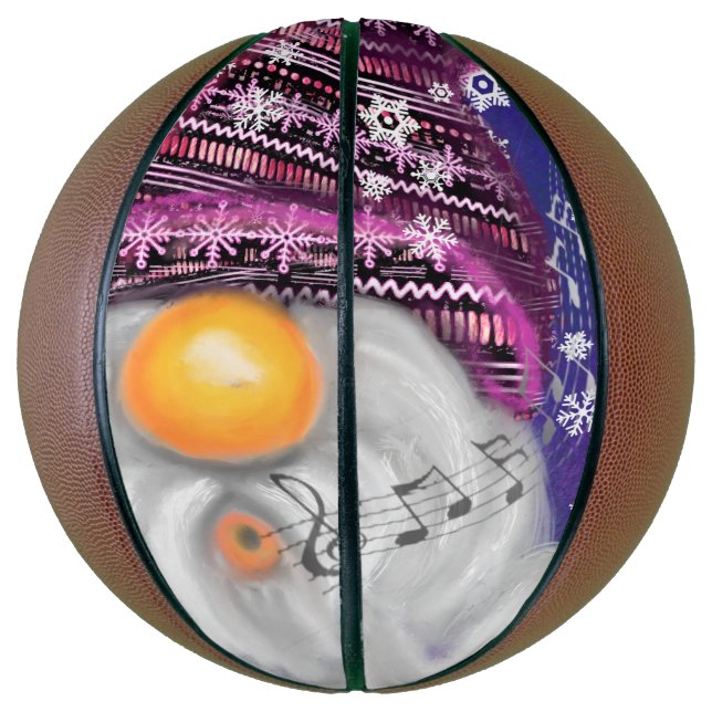 Balón De Baloncesto Gnome In Purple Gorra Canta Una Canción De Navidad (Vertical)