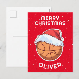 Balón de Baloncesto Gorro de Santa Rojo Navidad Ni