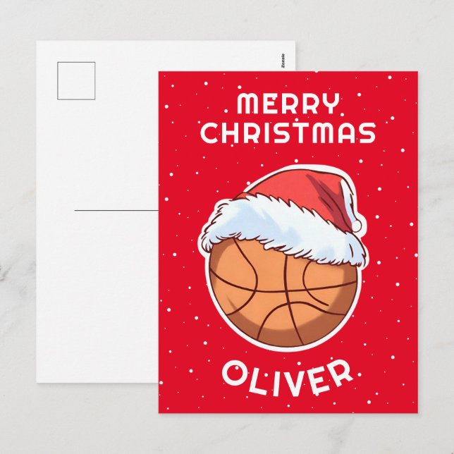 Balón de Baloncesto Gorro de Santa Rojo Navidad Ni (Anverso / Reverso)