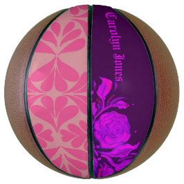 Balón De Baloncesto Grabado de rosa gótica vintage personalizada