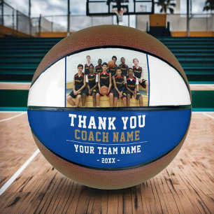 Balón De Baloncesto Gracias Entrenador Foto del Nombre del Equipo