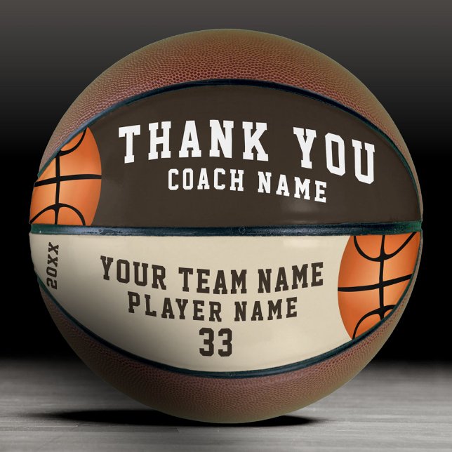 Balón De Baloncesto Gracias Entrenador Nombre del Equipo Número (Subido por el creador)