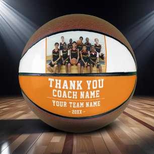 Balón De Baloncesto Gracias Naranja entrenador Nombre del equipo y fot