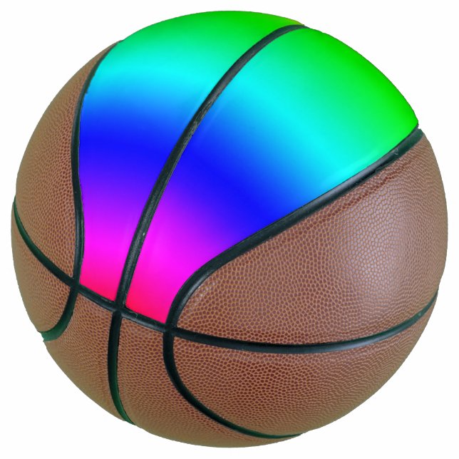 Balón De Baloncesto Gradiente diagonal arcoiris (Angular)
