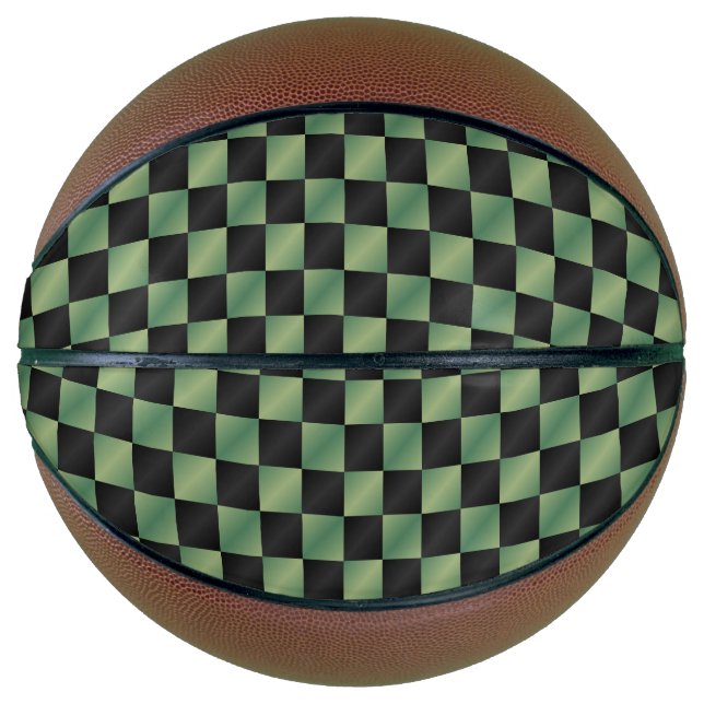 Balón De Baloncesto Gradiente negro verde oliva moderno controlado (Anverso)