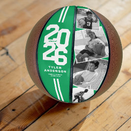 Balón De Baloncesto Graduación Verde 2025 Senior 4 Foto