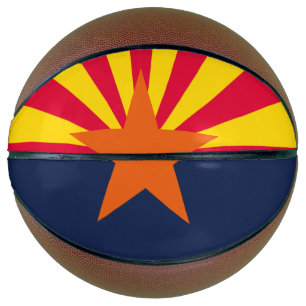 Balón De Baloncesto Gráfico dinámico de la bandera del estado de Arizo