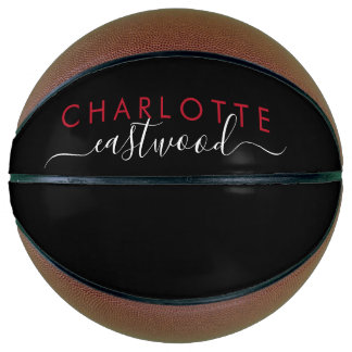 Balón De Baloncesto Guión monocromático de Chica personalizado