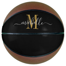Balón De Baloncesto Guión monogramado Gold personalizado para Chicas