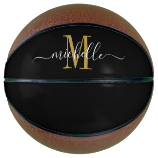 Balón De Baloncesto Guión monogramado Gold personalizado para Chicas
