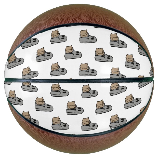 Balón De Baloncesto Halloween, Gris Fantasma, Truco O Tratamiento, Boo (Anverso)