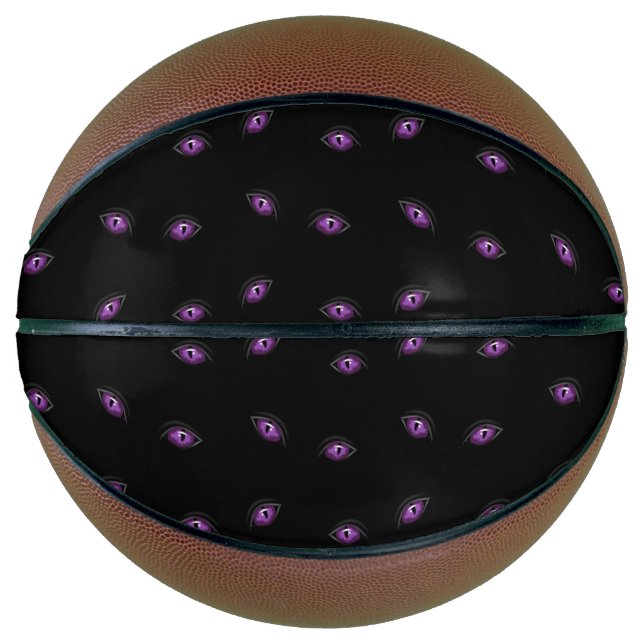 Balón De Baloncesto Halloween, Ojos Púrpura, Truco O Tratamiento, Boo (Anverso)