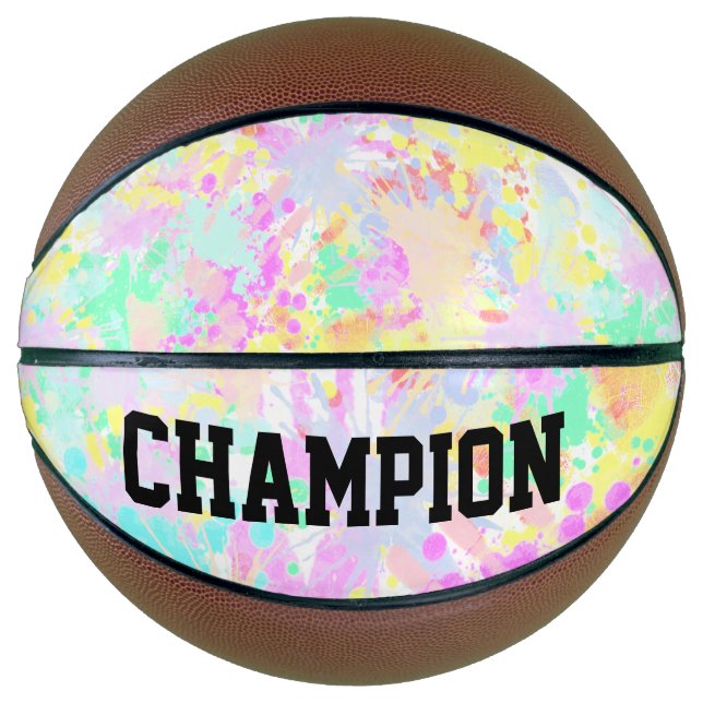 Balón De Baloncesto holiES - Splash patrón transparente pastel 1 (Anverso)