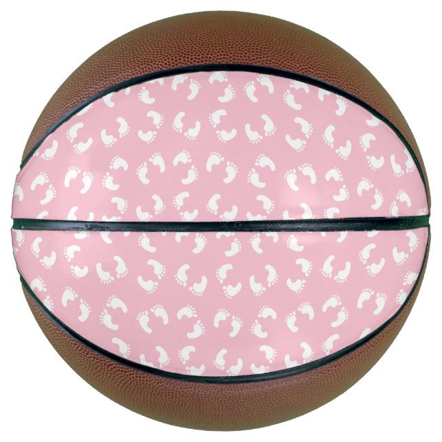 Balón De Baloncesto Huellas para bebés, pies para bebés, pasos, Chica  (Anverso)