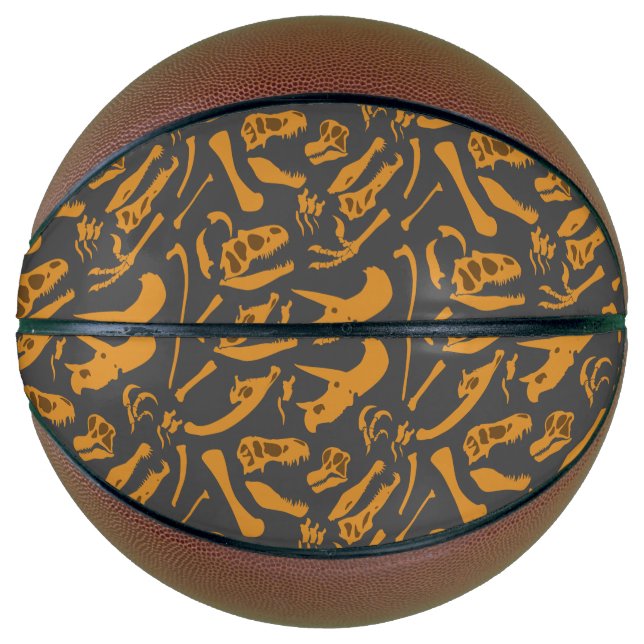 Balón De Baloncesto Huesos de dinosaurio (gris) (Anverso)