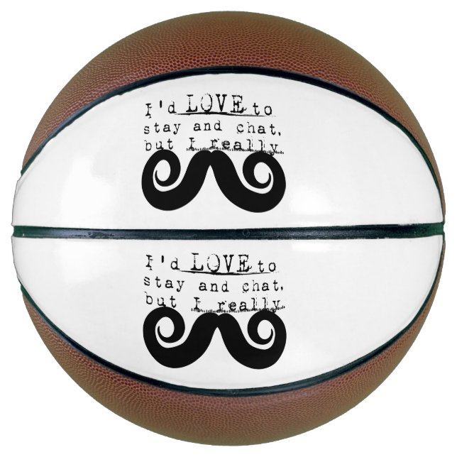 Balón De Baloncesto I Mustache Fun Humor (Anverso)