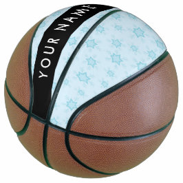 Balón De Baloncesto Ice Blue Snowflakes, su nombre, Personalice