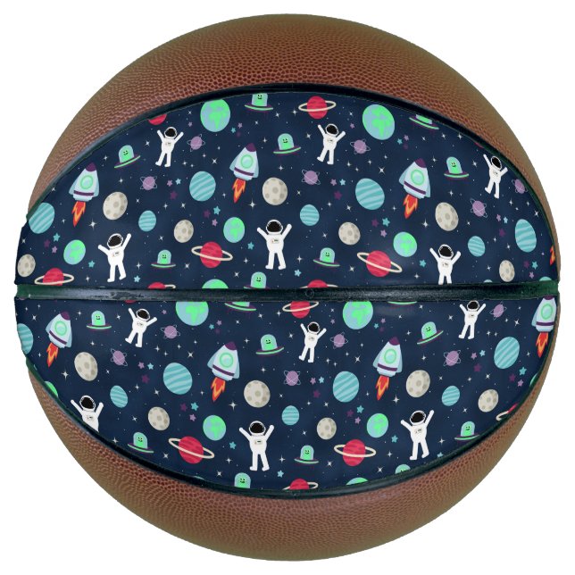 Balón De Baloncesto Ilustración de patrón espacial (Anverso)