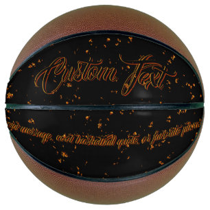 Balón De Baloncesto Incendio Desata Sobreposición Nombre Cita Quema Ce