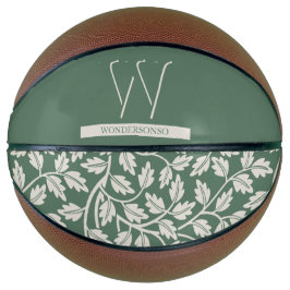 Balón De Baloncesto Juego de la Flor Verde Esmeralda