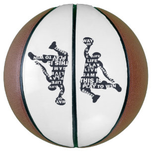 Balón De Baloncesto jugador de baloncesto slam dunk con texto de cuerp