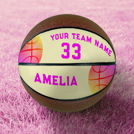 Balón De Baloncesto Jugadora de Baloncesto de Canasta Amarilla Nombre 