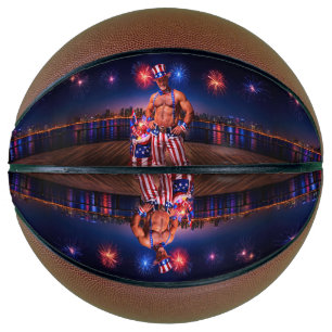 Balón De Baloncesto La celebración del cuatro de julio de SlipperyJoe
