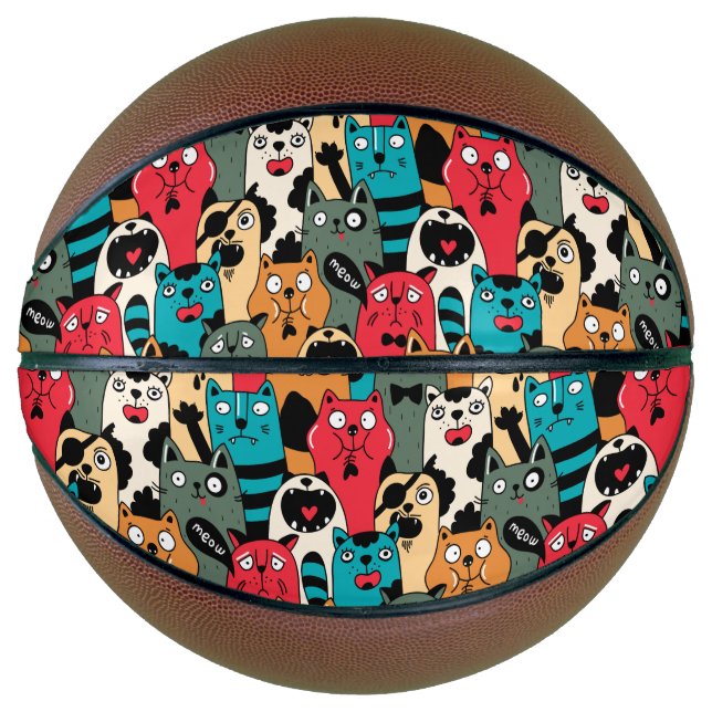 Balón De Baloncesto La multitud de gatos (Anverso)