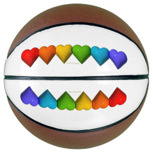 Balón De Baloncesto Las glifos de formas de corazón 3D brillantes de S